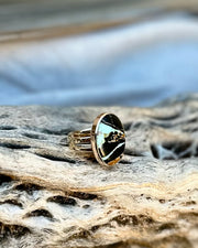 Passing Days Original - 14k Gold - Blackjack Turquoise Size 8