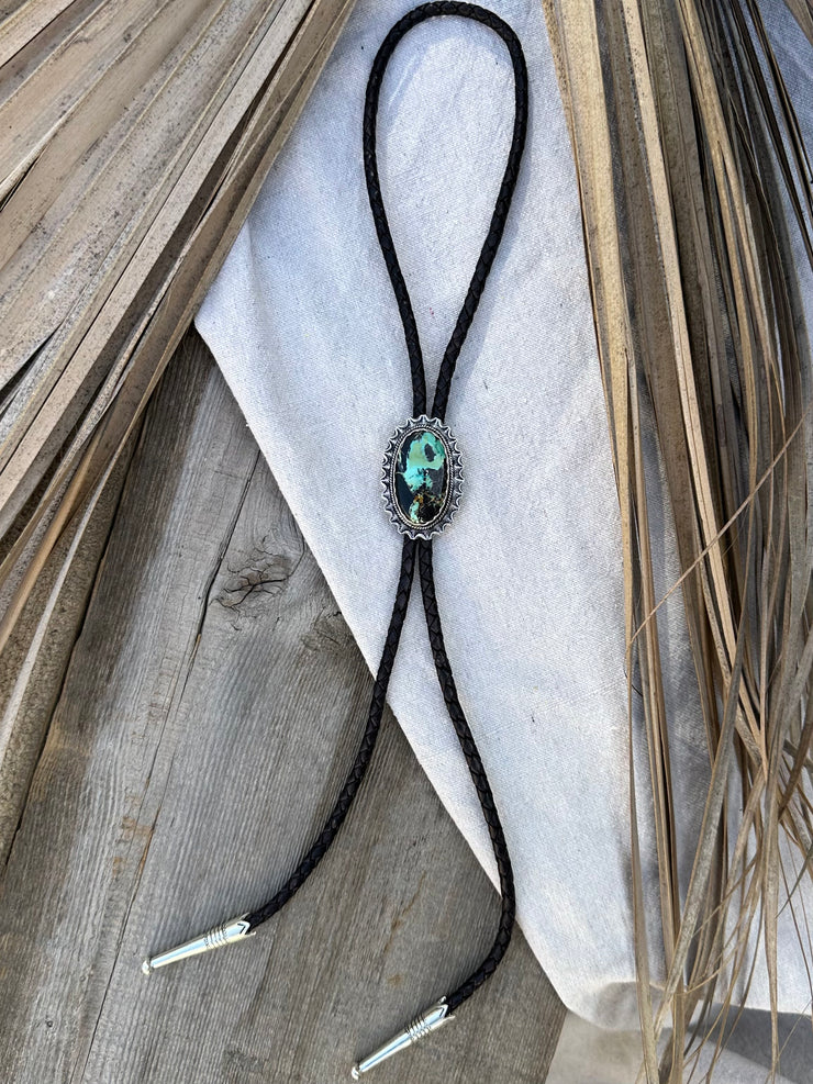 Passing Days Original - Blackjack Turquoise Bolo Tie